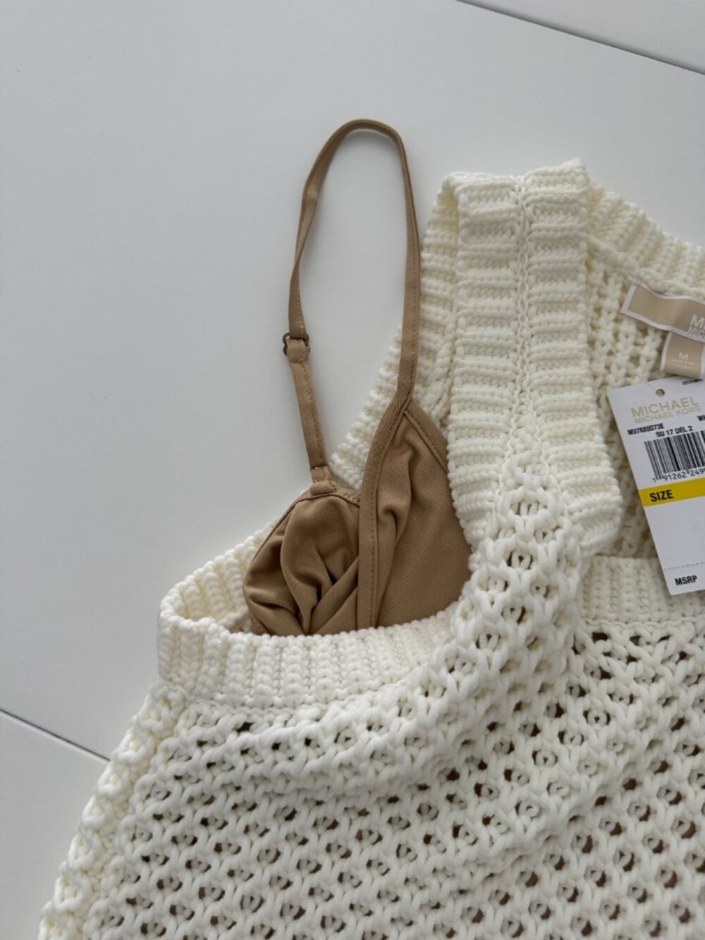 Michael Kors Fringe Trim Knit Dress, New, Size M - Picture 17 of 17